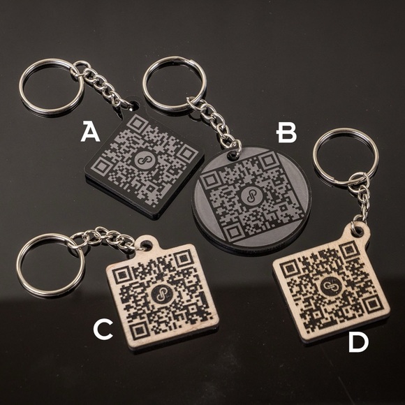 Custom QR Code Keychain - Pick One - Picture 1 of 5